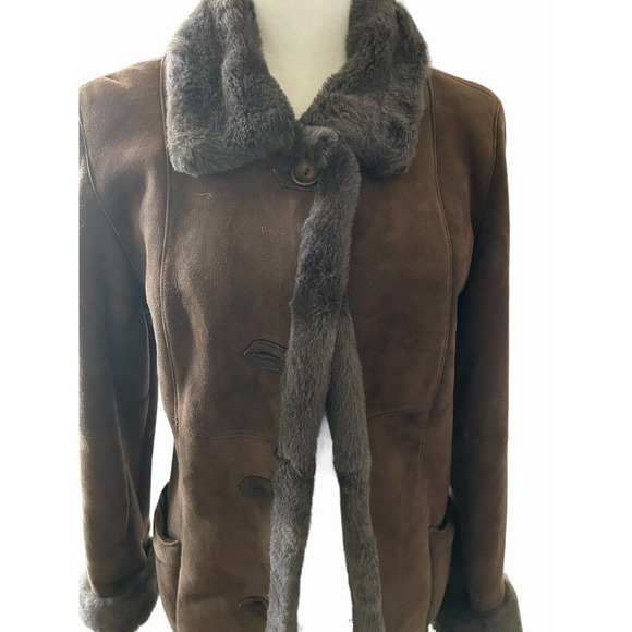 Dominic Bellissimo Gorgeous‎ Deep Brown Suede 100% Lambskin Shearling Jacket S - Picture 1 of 16